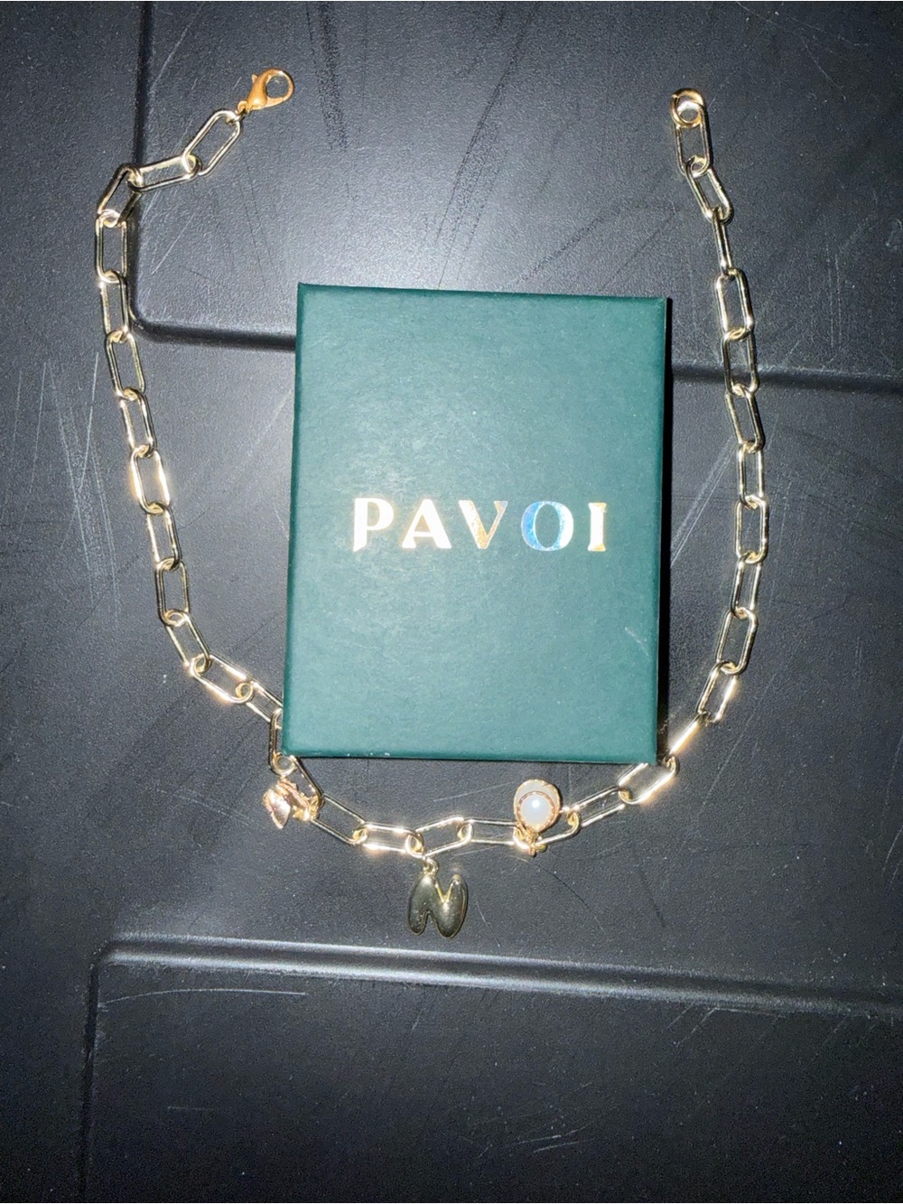 PAVOI Gold-Tone Paperclip Necklace with Charm Accents - Gold